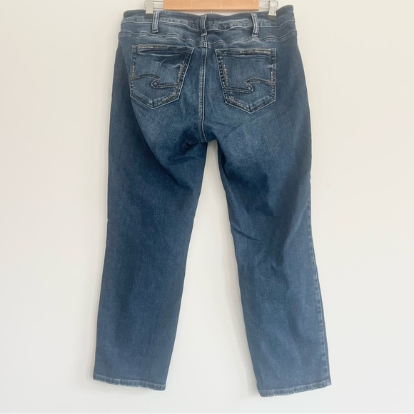 Silver Jeans Co. Elyse Straight Crop Western Glove Works Womens 32/27 - Picture 7 of 8